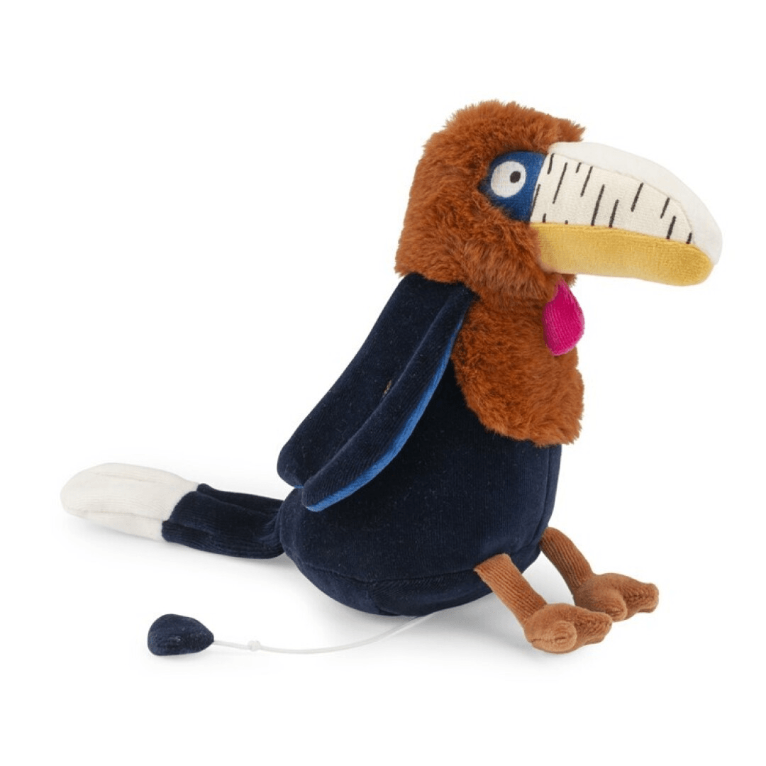 Peluche musical pájaro cálao Litchi Forêt Mawa
