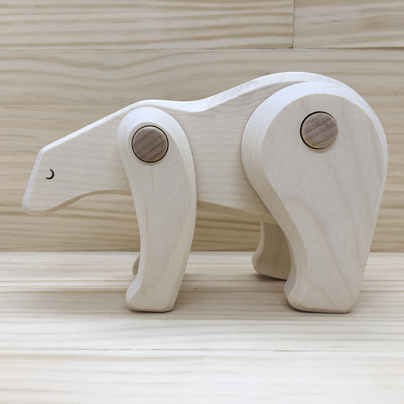 Figura Oso Polar de madera Bajo