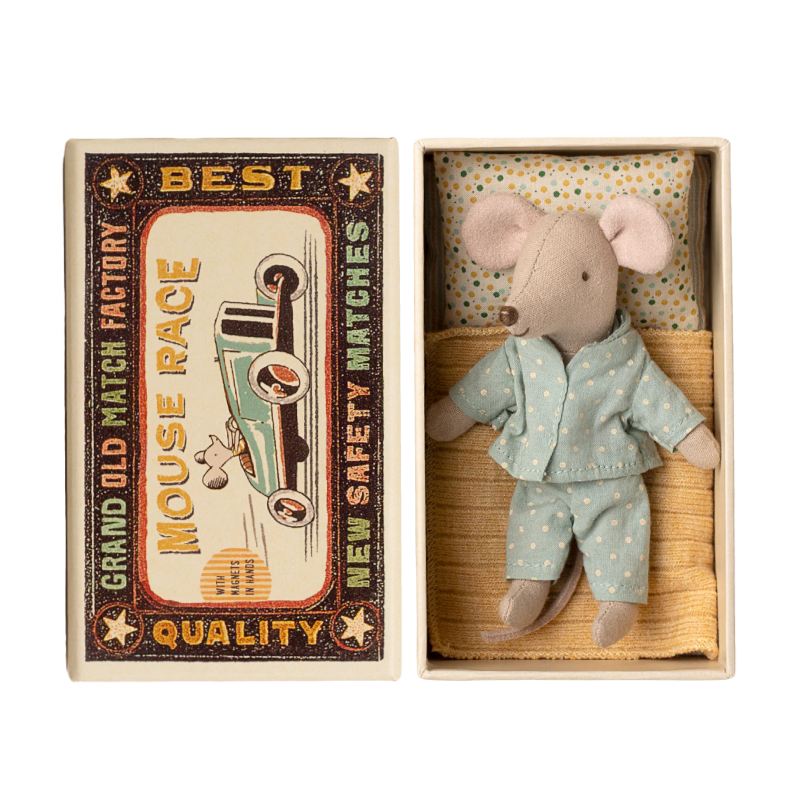 Ratón Pequeño en Caja Maileg Pijama Lunares