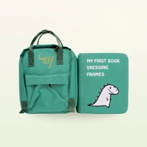 Libro montessori con mochila armario verde