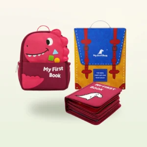 Libro montessori de habilidades para el día a día rojo
