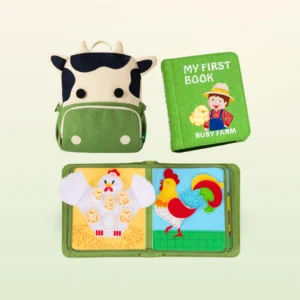 Libro montessori con mochila granja